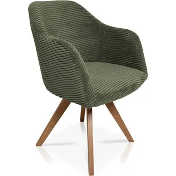 Jídelní židle Zelená otočná polstrovaná židle masiv dub Fonsi