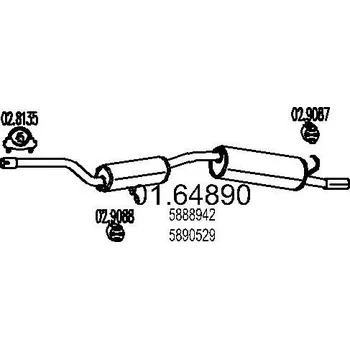 Tlumič výfuku Zadní tlumič výfuku MTS 01.64890