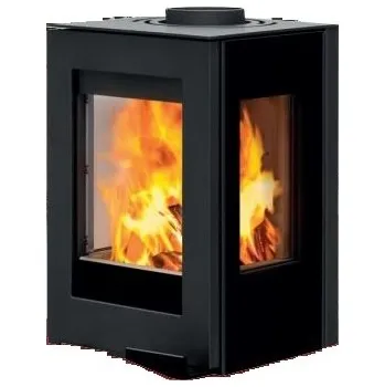 Krbová kamna Krbová kamna na dřevo ALMEVA CUBUS FLOAT, výkon 3,5-6 kW s bočním průhledným sklem IBFPCF35