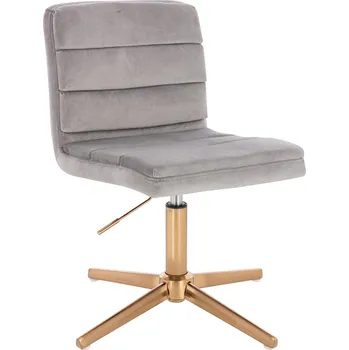 Otočné křeslo Nexo velur na zlatém kříži - světle šedá