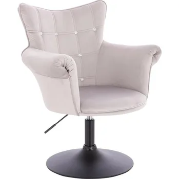 Otočné křeslo Nuuk velur na černém talíři - světle šedá