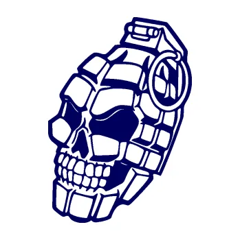 Samolepicí dekorace na vozidlo Lebka 055 levá granát (23 - tmavě modrá) SAMOLEPKA NA AUTO, NÁLEPKA, FÓLIE, POLEP, TUNING, VLASTNÍ TEXT, TISK, AUTOSAMOLEPKY.cz, POLEPY, OBRÁZEK, LOGO, 3D STICKERS