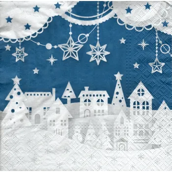 Papírový ubrousek UBR47, Ubrousek, 16x16 cm, MĚSTO V ZIMĚ, 1 kus