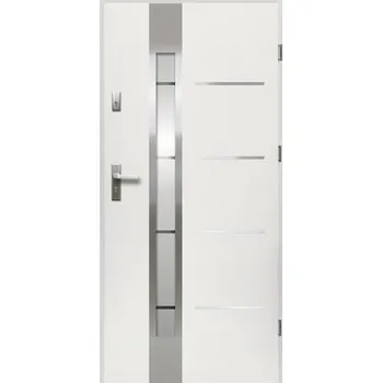 Vchodové dveře Vchodové dveře ocelové Luna S68 90 L bílé otevírání ven