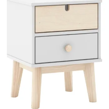 Noční stolek Bílý lakovaný noční stolek Marckeric Estefania 40 x 35 cm