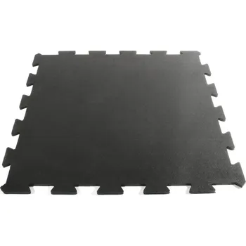 podložka na cvičení Černá gumová průběžná fitness deska Sport Tile - 61 x 61 x 1 cm
