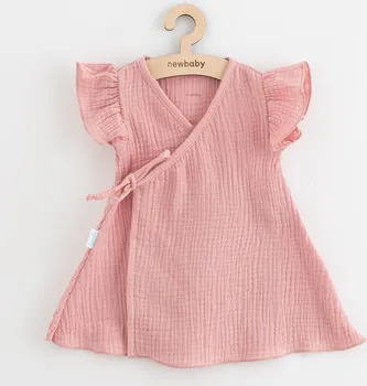 Kojenecké šaty New Baby Soft Dress letní mušelínové šaty růžové 74