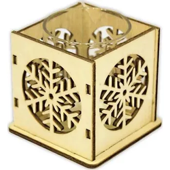 Svícen Svícen vločka dřevěný LMX-3642