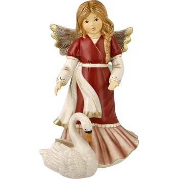 Vánoční dekorace Goebel Vánoční figurka Půvabná labutí kamarádka bordó