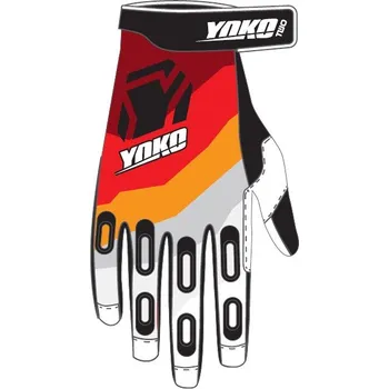 Sportovní oblečení Motokrosové rukavice YOKO TWO černo/bílo/červené M (8)