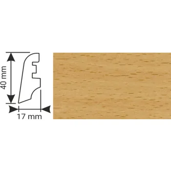 Podlahová lišta K - Produkt K-Produkt lišta KP40 54001 Buk přírodní