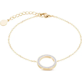 Náramek biju Náramek z chirurgické oceli, pozlacený 14k, kruh se zirkony 2002315