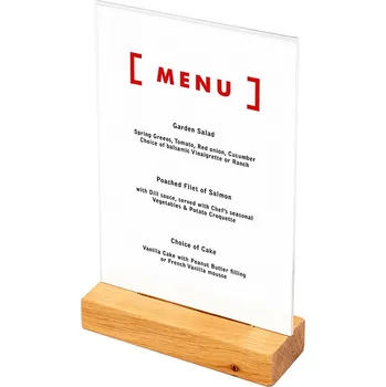 Dřevěný stojánek na menu typu T A5 Portrét