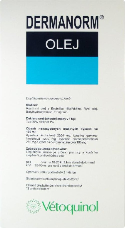 Dermanorm Vétoquinol Dermanorm olej 500 ml od 956 Kč - Zbozi.cz