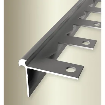 přechodová lišta Küberit 873 EB - Ohýbací schodový oboustranný profil 5 mm | F2 Imitace nerezi 250 cm