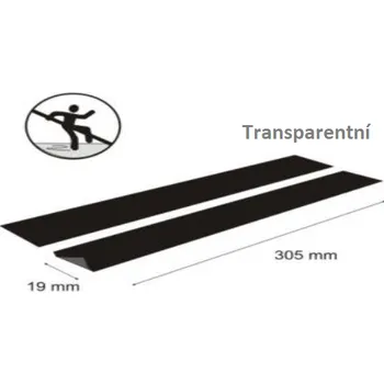 Protiskluzová páska 19 mm transparentní samolepící 8 ks 305 x 19 mm