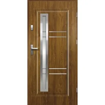 Vchodové dveře Vchodové dveře ocelové Apollo P55 80 L zlatý dub otevírání ven