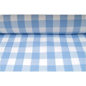 Plátno bavlněné, kanafas, světle modrá kostka 23 x 23mm, metráž