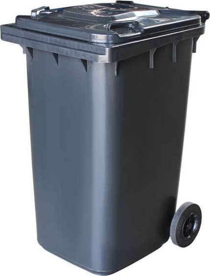 TAVOBAL Plastová popelnice 240 l, černá, s kolečky