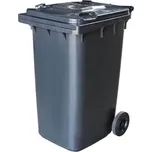 TAVOBAL Plastová popelnice 240 l, černá, s kolečky