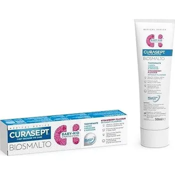 zubní pasta CURASEPT Biosmalto Baby-Kid dětská bez fluoridu do 6 let Jahoda 50 ml
