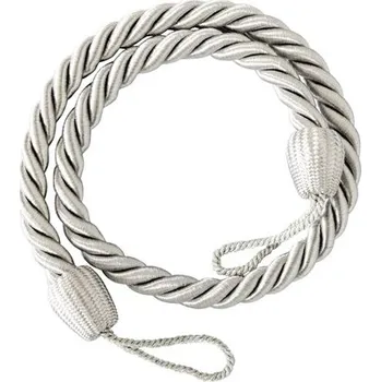 Uchycení záclony a závěsu Provázek na závěsy 57 cm stříbrný