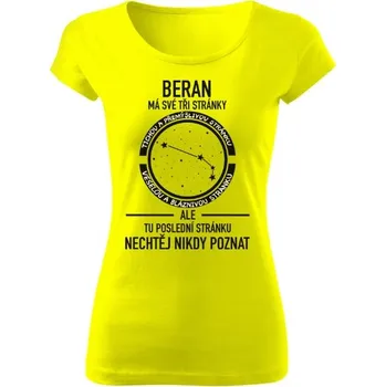 Dámské tričko Tričko s potiskem Znamení horoskopu - Beran černé dámské