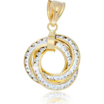 Přívěsek GEMMAX Zlatý elegantní přívěsek se zirkony – zlatý šperk ryzosti 585/1000 v Dárkovém balení s Certifikátem GLPYB-17851