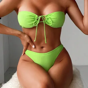 Dámské plavky V&V Dámské dvoudílné bikiny Ami - zelené - S