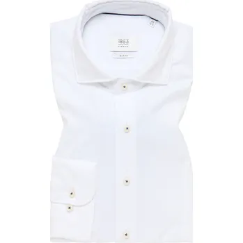 Pánská košile Košile Eterna Slim Fit Uni Twill Soft tailoring bílá velikost: 41, délka rukávu: dlouhý rukáv