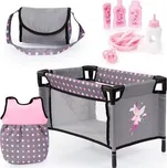 Cestovní postýlka pro panenky DE LUXE růžová - Reig Musicales