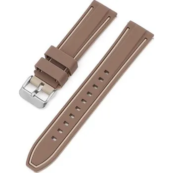 Příslušenství k chytrým hodinkám eses Silikonový řemínek dvoubarevný proužek - Hnědo béžový, 22 mm
