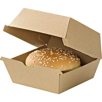 Jednorázové nádobí Box na hamburger kartonový kraft FirstPack 175/155/80mm 50ks
