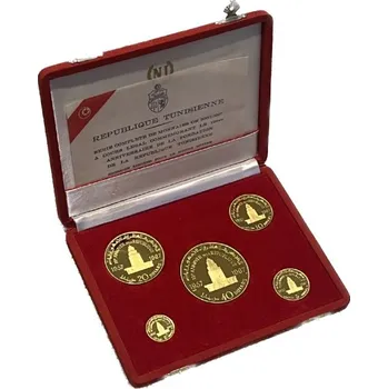 Sada zlatých mincí 10. výročí nezávislosti Tuniska