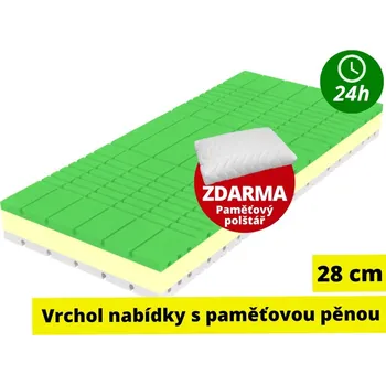 Matrace Matrace za hubičku.cz Mont Blanc 180 x 200 28 cm Extra vysoká matrace s paměťovou pěnou