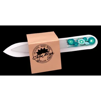 Pilník skleněný malý - tyrkysové kruhy