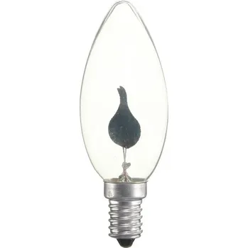 Žárovka Svíčková žárovka s imitací hořícího plamene 3W, E14, oválná