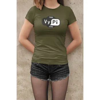 Dámské tričko Dámské tričko Vypi zone Barva: Khaki, Velikost: XS