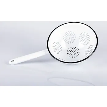 Dóza na potraviny Smaltový cedník s rukojetí Retro - d 22 cm