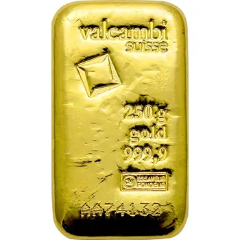 Sběratelství 250g Valcambi SA Švýcarsko Investiční zlatý slitek Litý