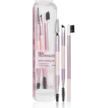 Barva na řasy a obočí Real Techniques Original Collection RT 601 kartáček na obočí + RT 603 mini kartáček na obočí + RT 605 aplikátor na obočí + RT 606 zkosený štětec na obočí + RT 607 štětec na obočí pro fixaci a tvar