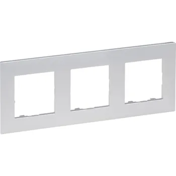 Elektrická zásuvka Legrand NILOÉ STEP rámeček pro elektroinstalační přístroje, trojnásobný HLINÍK /863393/