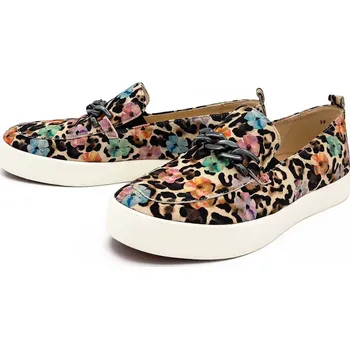 Dámské mokasíny Dámské kožené mokasíny 9/9-24210/24 CAPRICE multicolor Barva: leo flower, Velikost: 36