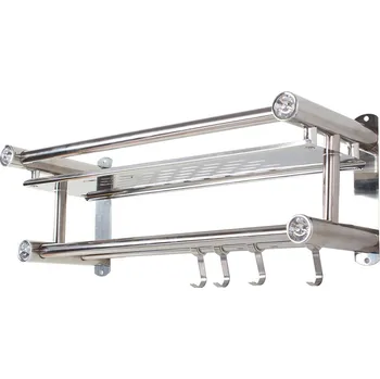 Drátěná police Verk 01793 koupelnová polička s háčky 39 x 15 x 15 cm stříbrná