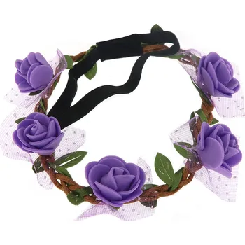 Čelenka Pružná čelenka do vlasů s malými květy 3713-3, fialové barvy 8000844-5