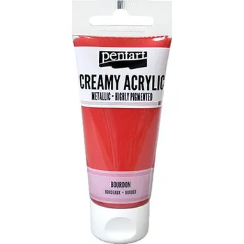 Vodová barva Krémová akrylová barva 60ml metalická - bordó, vínově červená