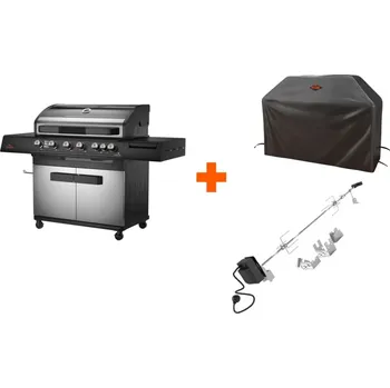 Příslušenství pro gril Fornetto Plynový gril Conquest 610 6 Burner GAS BBQ + otočný rožeň + kryt