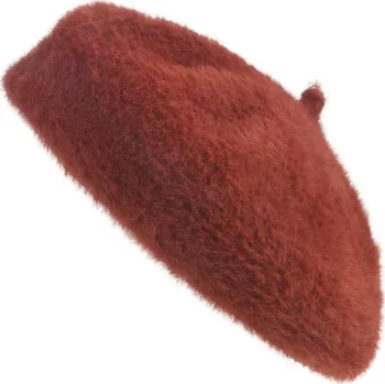 Čepice Hnědý chlupatý dětský baret – 23x3 cm