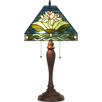Dekorativní svítidlo Modrá stolní lampa Tiffany s leknínem Waterlily – 31x31x61 cm + doprava zdarma
