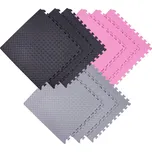 Puzzle podložka Sportago Easy-Lock 58x58x1 cm, 9 ks, růžová-šedá-černá